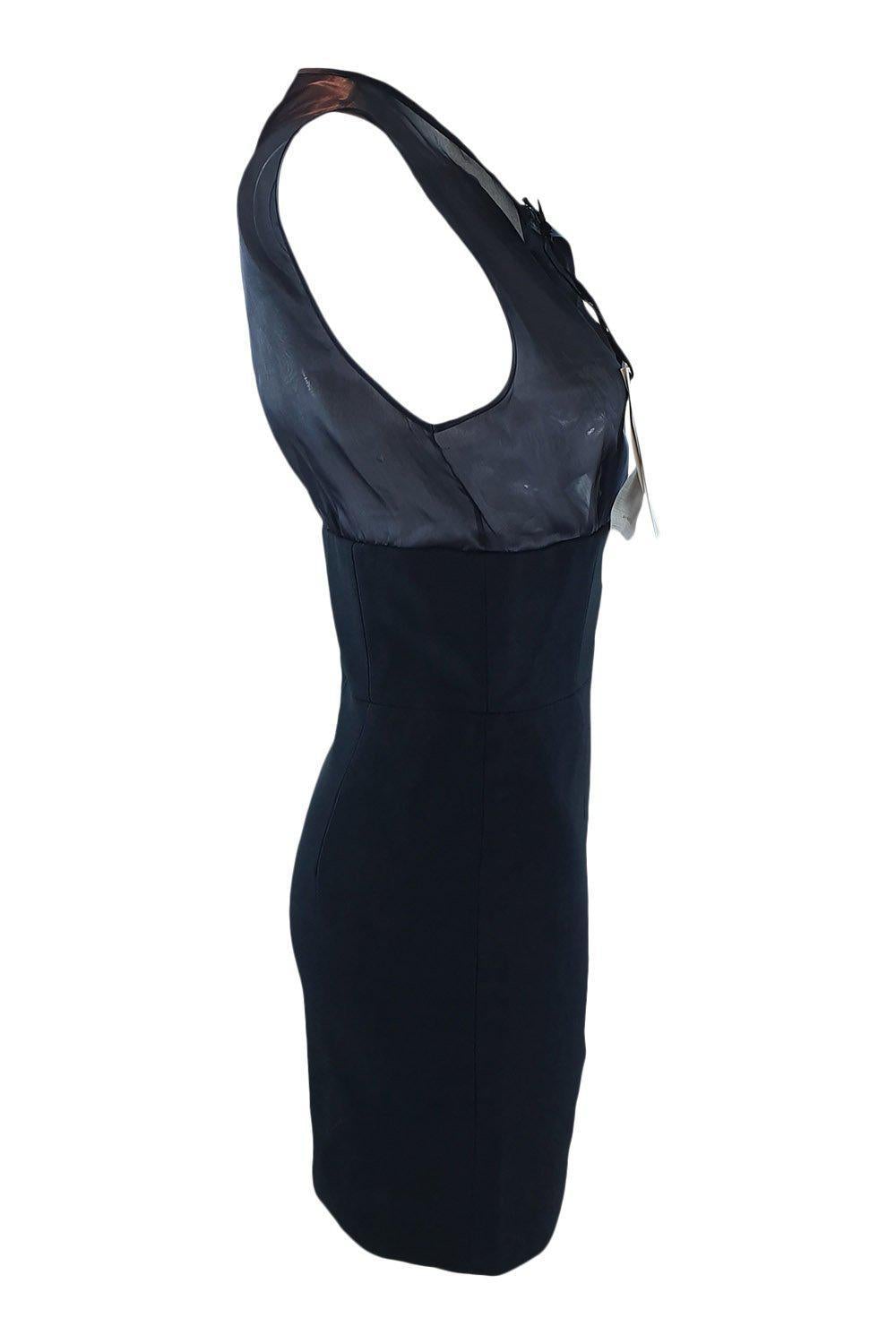 DANIELE CARLOTTA Black Silk Semi-Sheer Micro Mini Dress - Size IT 40 (US 6) | Elegant Evening Party Cocktail Dress for Women | Perfect for Date Night, Club Wear & Special Occasions