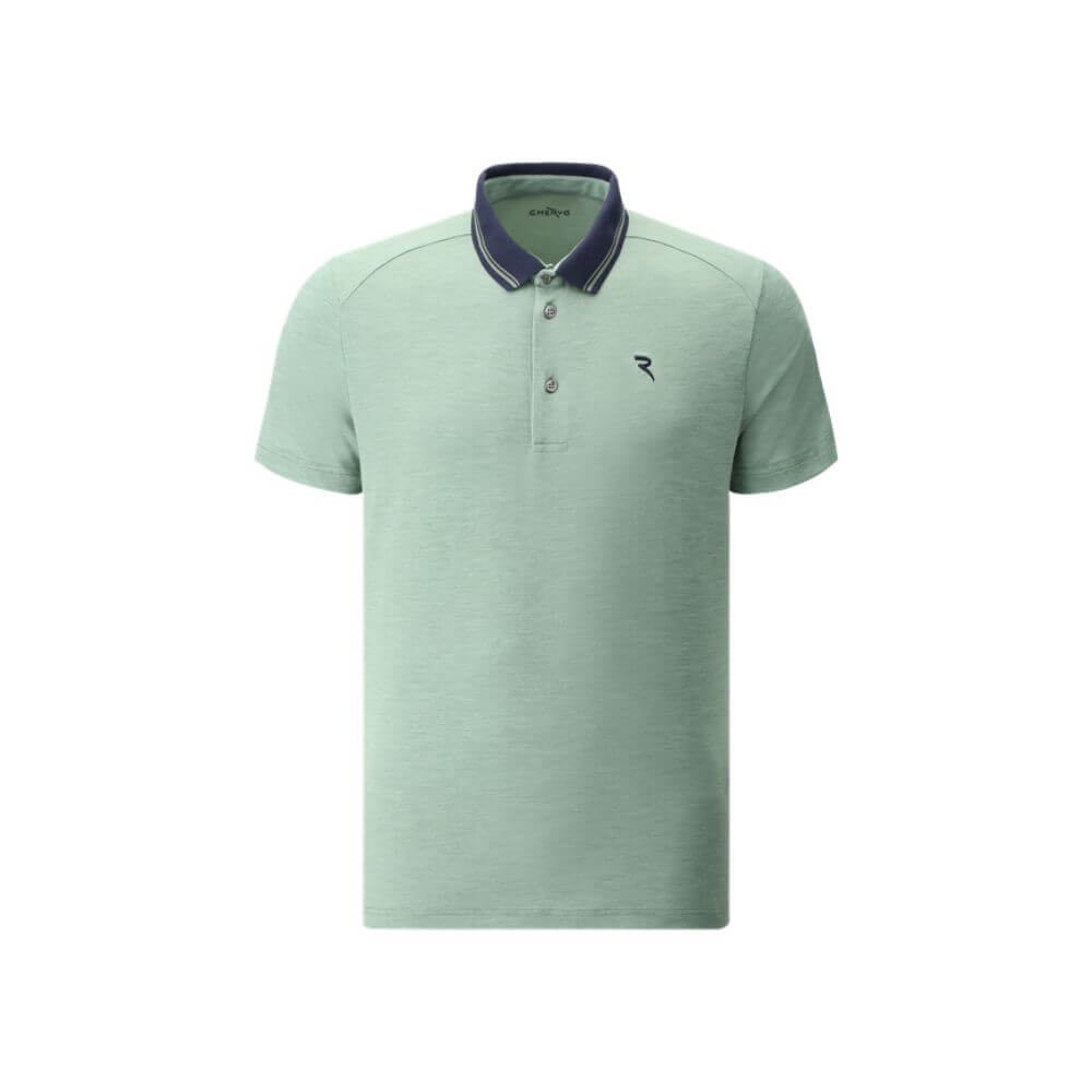 ALETTO Men's Lightweight Melange Sunblock Polo Shirt - UPF 50+ UV Protection, Breathable & Quick-Dry for Golf, Tennis & Outdoor Activities - Final Sale
