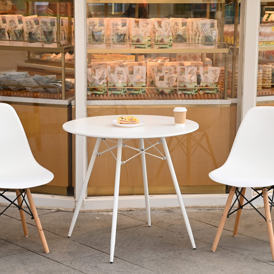 Modern White Round Dining Table 31.5