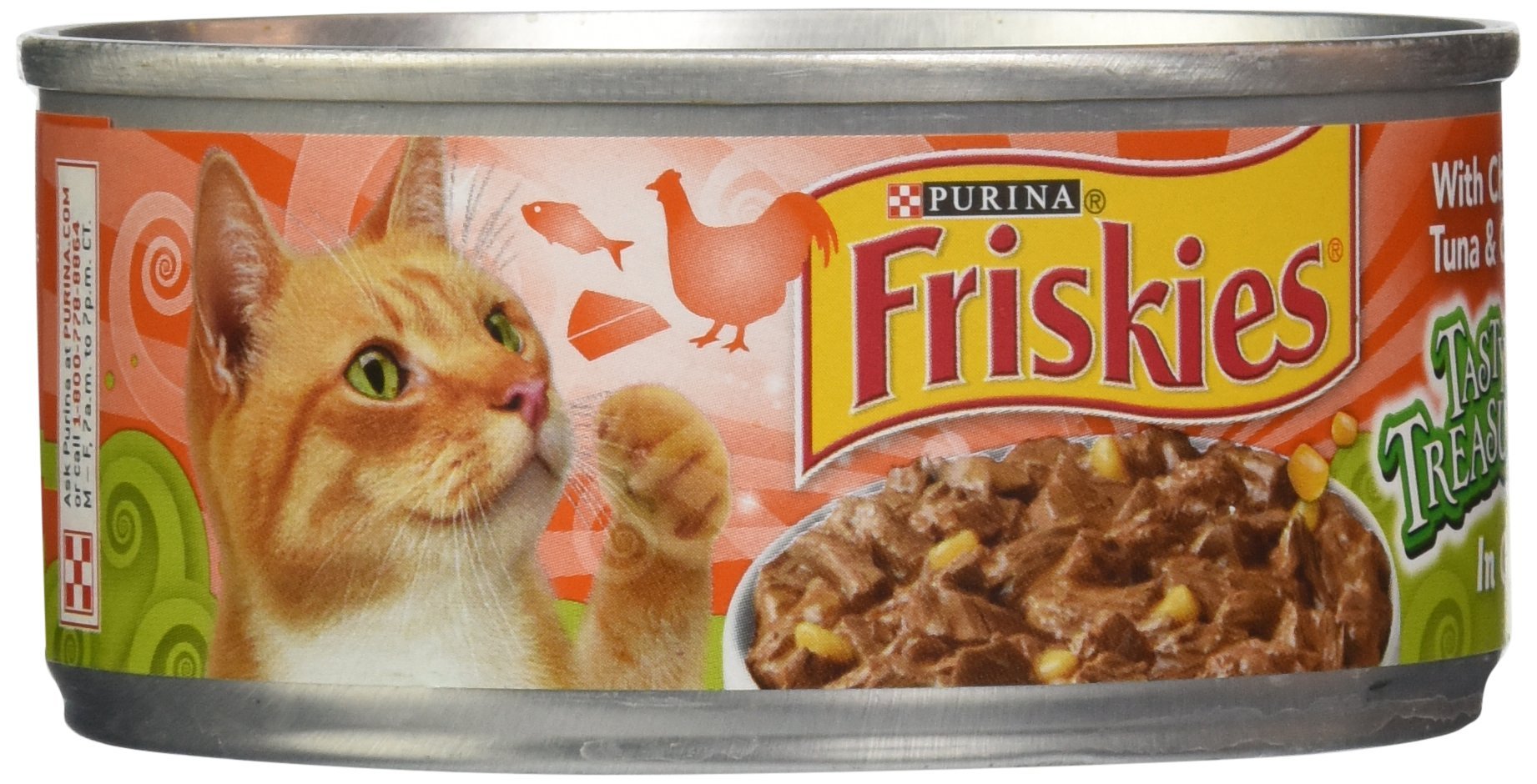 Friskies Canned Cat Food - Chicken & Tuna Flavor, 5.5 oz Pack (12 Cans) | Wet Cat Food for Adult Cats | Perfect for Mealtime, Travel & Emergency Pet Supplies
