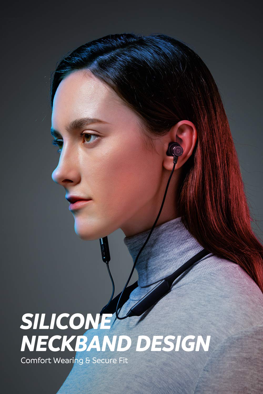 SoundPEATS Force Pro Bluetooth Sport Earbuds with Dual Dynamic Drivers - 22H Playtime Neckband Wireless Headphones, CVC Noise Cancelling Mic - Perfect for Running, Gym & Workout | Sweatproof Wireless Earbuds for Sports & Fitness