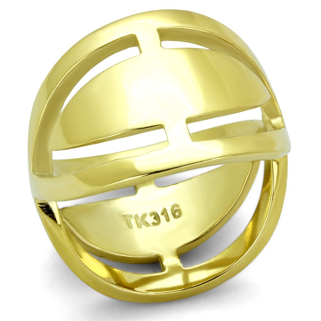 14K Gold Plated Stainless Steel Cocktail Ring for Women Size 5-10 - Elegant Party Jewelry