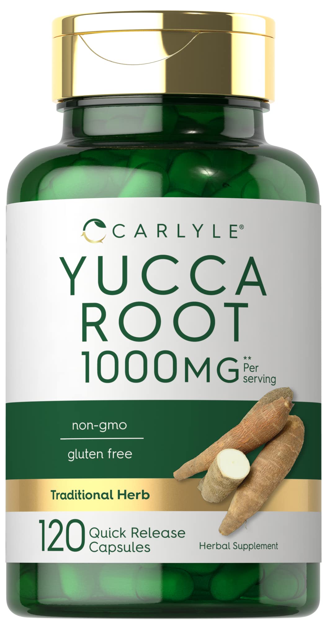 Carlyle Yucca Root Supplement 1000mg | 120 Capsules | Non-GMO, Gluten Free Extract | Supports Joint Health & Digestion | for Active Lifestyles & Wellness Routines
