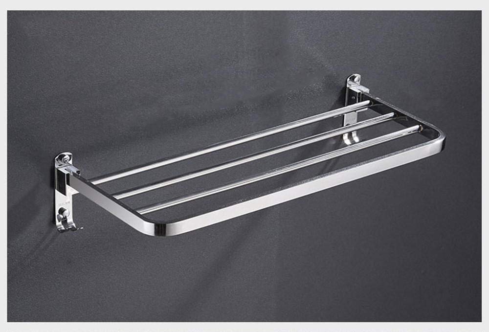 Stainless Steel Wall Mounted Towel Rack - 80cm Double Folding Bathroom Towel Rail, Space Saving Towel Holder for Bathroom, Kitchen, Hotel (Perfect for Small Spaces & Modern Home Decor)