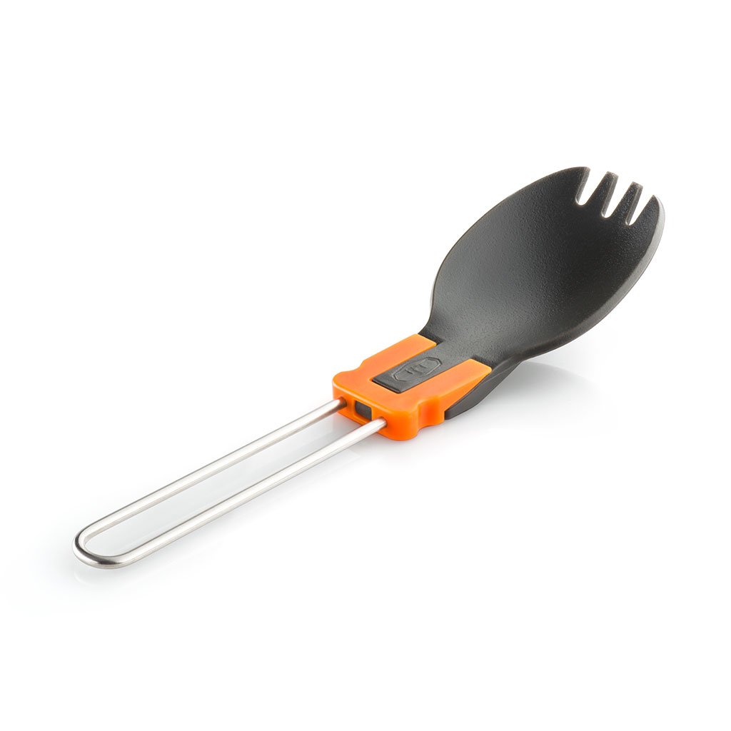 Foldable Spork - Orange Camping Utensil for Hiking, Backpacking & Outdoor Adventures | Compact & Lightweight Travel Fork Spoon Hybrid