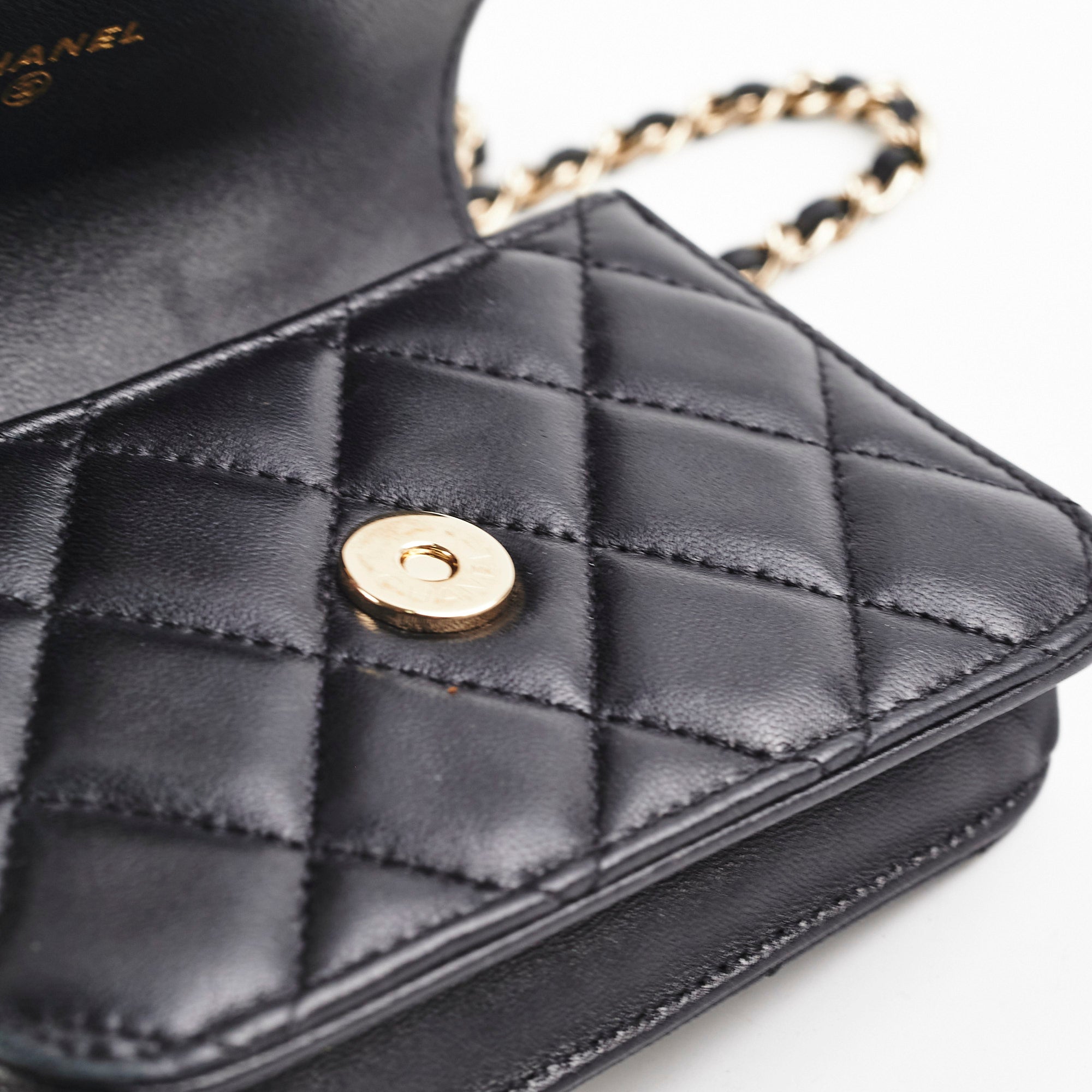 Chanel 21k Micro Top Handle Bag - Genuine Lambskin Leather Black Luxury Handbag for Women | Perfect for Evening Parties, Date Nights & Special Occasions