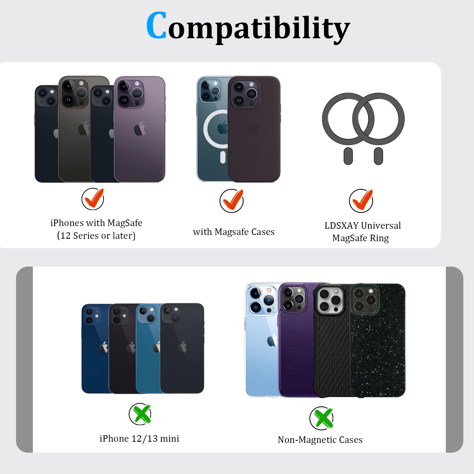 Magnetic Phone Wallet for iPhone 16/15/14/13/12 Pro Max Plus - Detachable MagSafe Wallet with Adjustable Stand, Money Clip & 10+ Card Holder | Slim RFID Blocking Design for Everyday Carry, Travel & Business Use