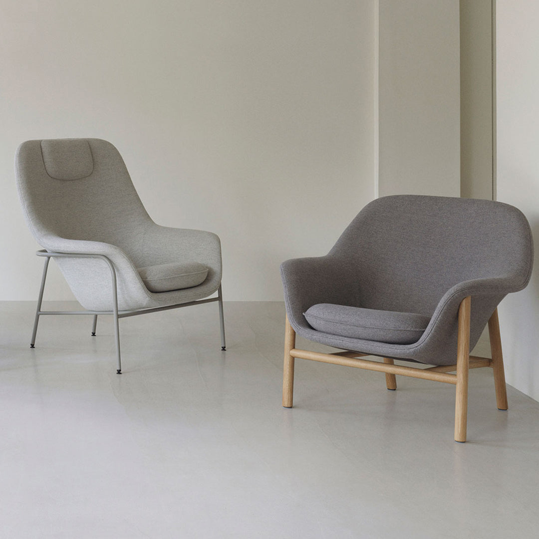 Modern Drape Low Lounge Chair with Solid Wood Legs - Perfect for Living Room, Bedroom, or Office Relaxation