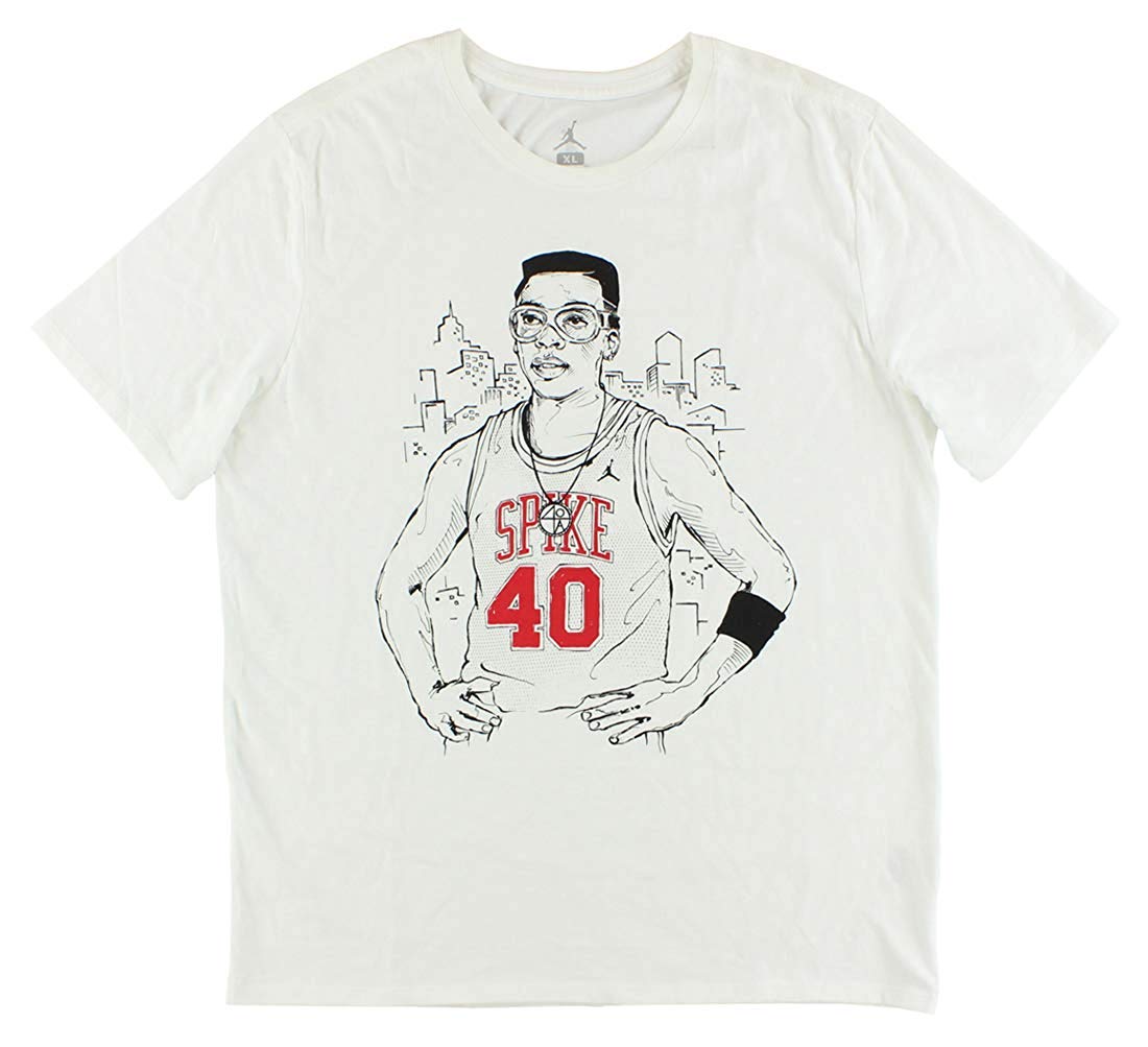 Air Jordan Spike 40 Player Tee - Official NBA Basketball T-Shirt for Men | White/Black Colorway | Perfect for Basketball Games, Streetwear & Casual Outfits
