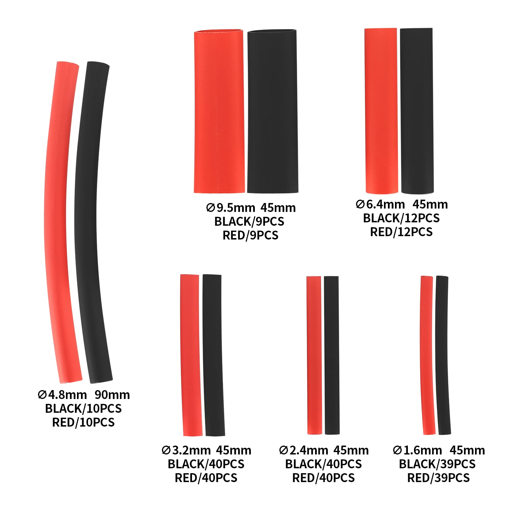 300 Pcs Heat Shrink Tubing Kit - 3:1 Ratio Adhesive Lined, Marine Grade, Waterproof & Insulated - for Automotive, Industrial, Marine & Electrical Wiring Repair - Black & Red Heat Shrink Wrap Tubes (Great for Wire Connections, Cable Management & DIY Projects)