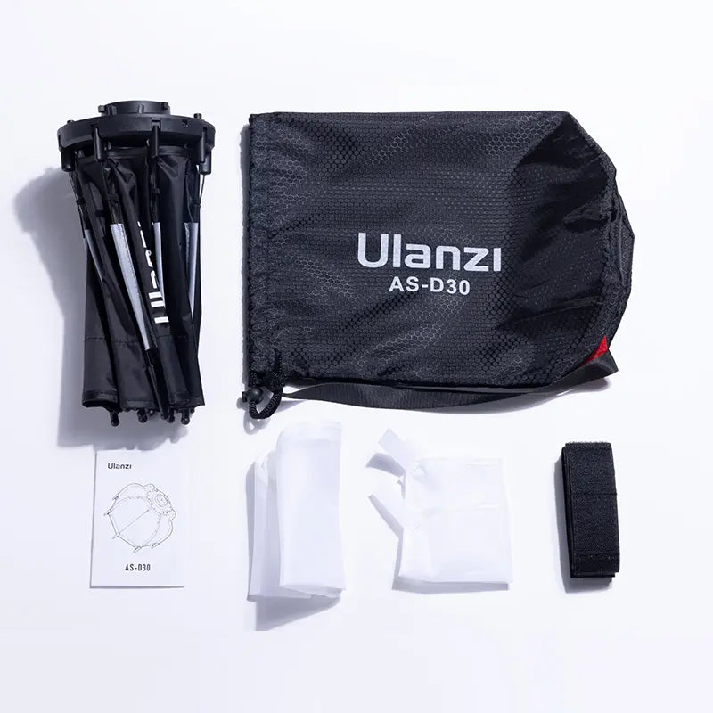 Ulanzi 30cm Octagonal Softbox with Mini Bowens Mount & Honeycomb Grid - Professional Photography Lighting Diffuser for Studio, Portrait, and Product Photography (Model L083GBB1)