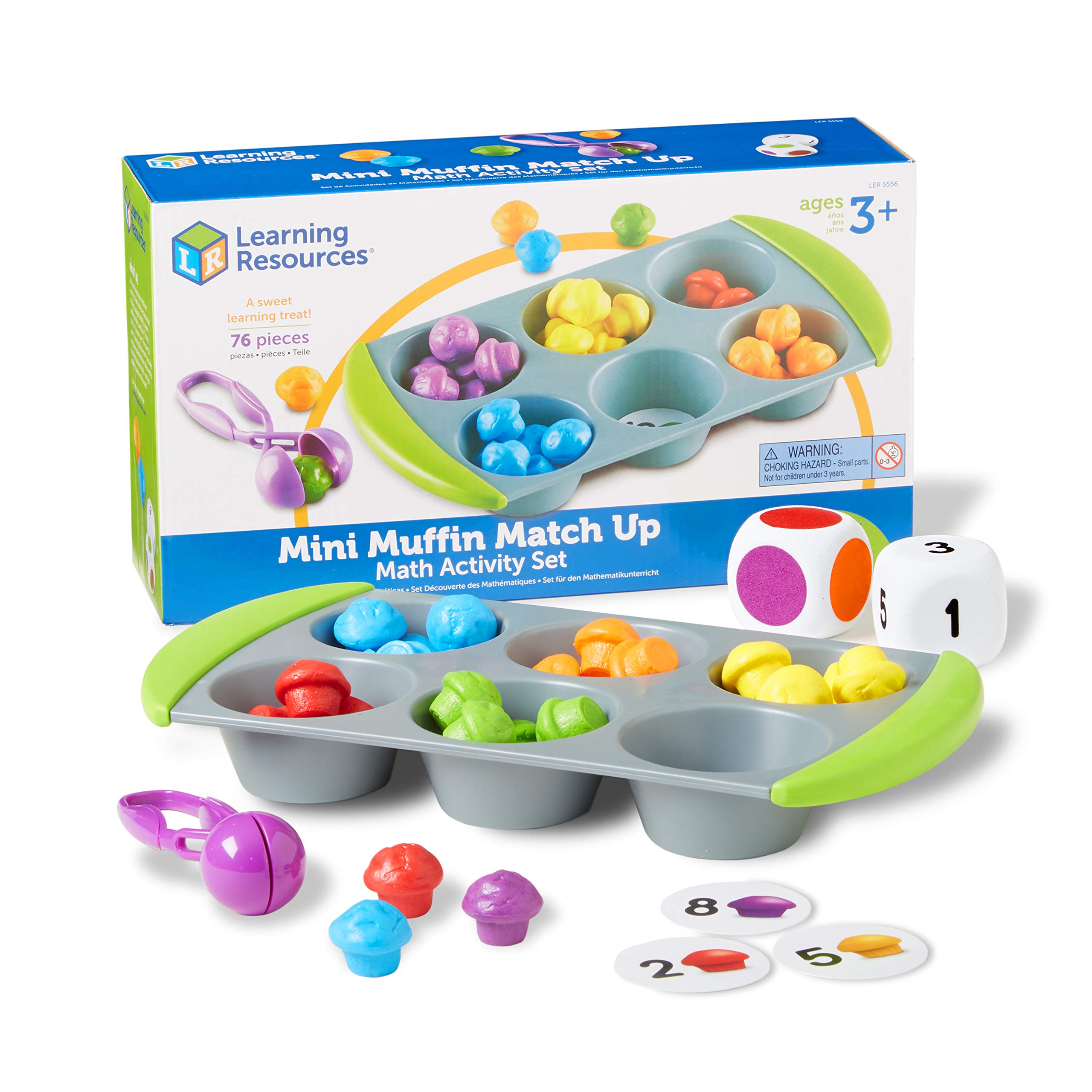 Learning Resources Mini Muffin Match Math Activity Set - 76 Piece Counting & Sorting Game for Kids Ages 3+, Preschool & Homeschool Math Learning Toys | Perfect for Early Math Skills, Classroom Activities & Educational Playtime