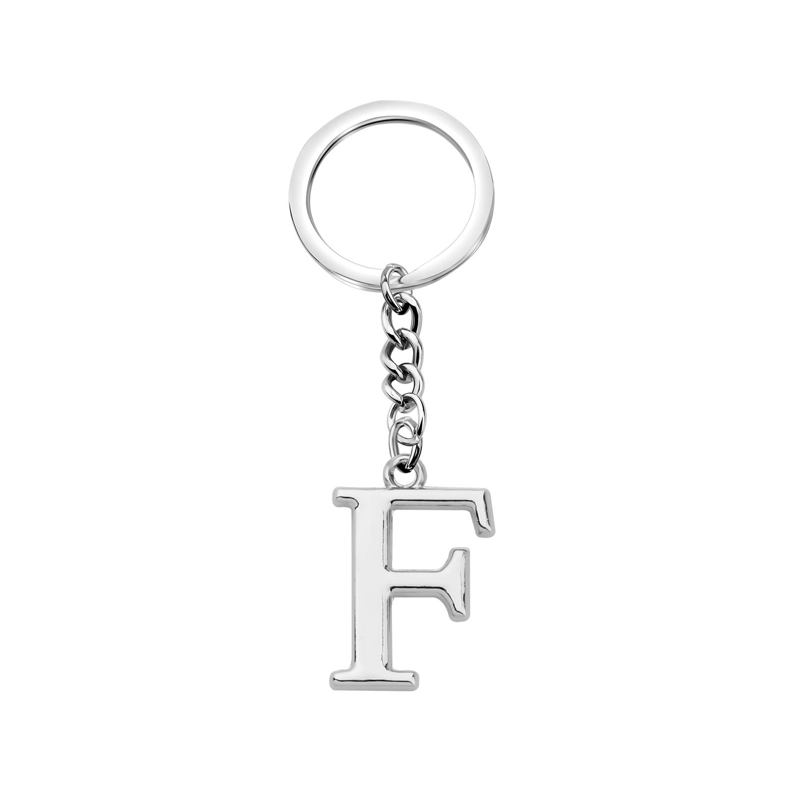 POTIY Silver Alphabet Initial Letter Keychain - Personalized A-Z Charm Keychain for Women, Gifts for Her - Perfect for Birthdays, Anniversaries & Everyday Carry