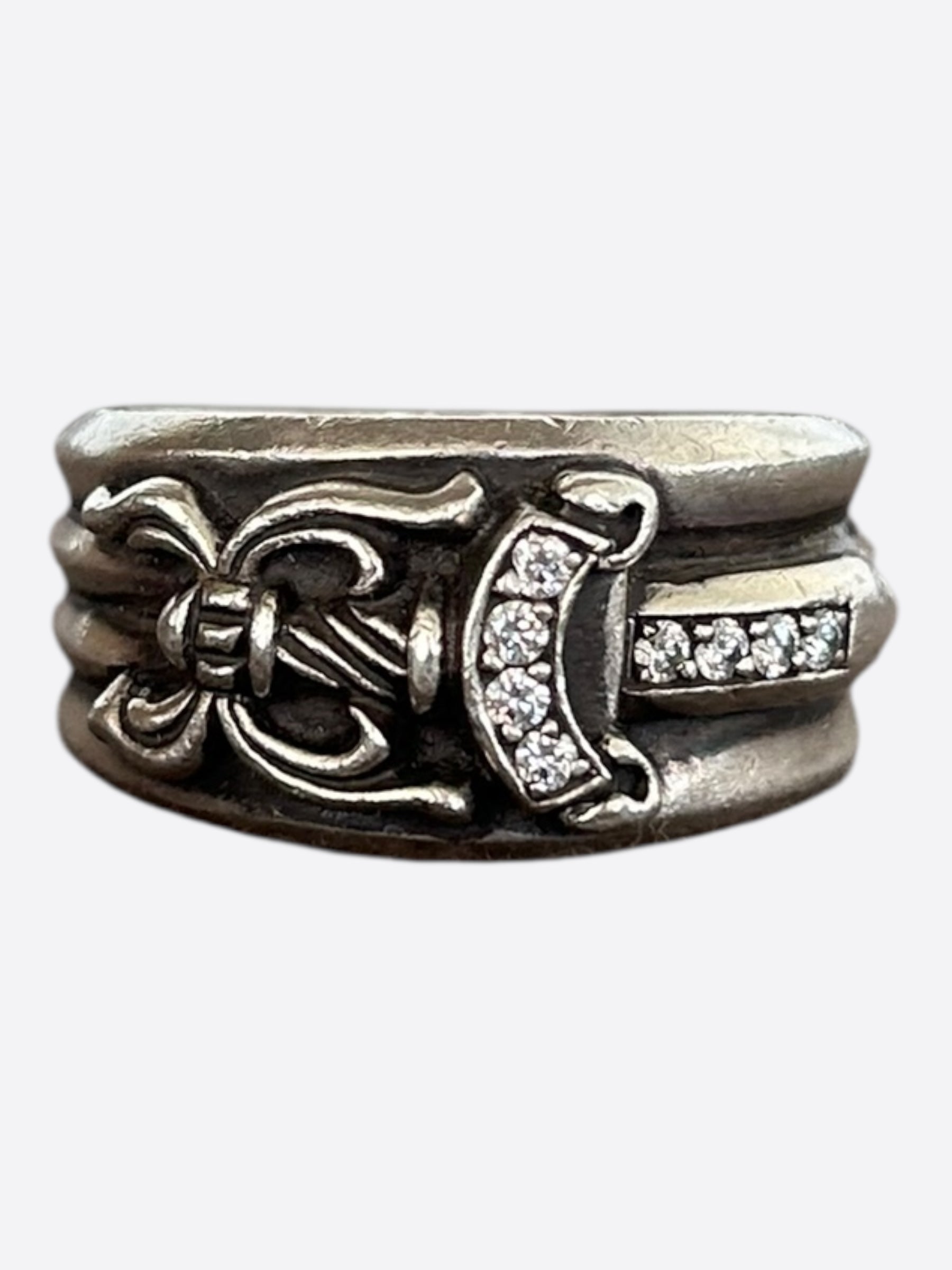 Chrome Hearts Sterling Silver & Diamond Dagger Ring for Men - Gothic Punk Jewelry for Everyday Wear & Special Occasions