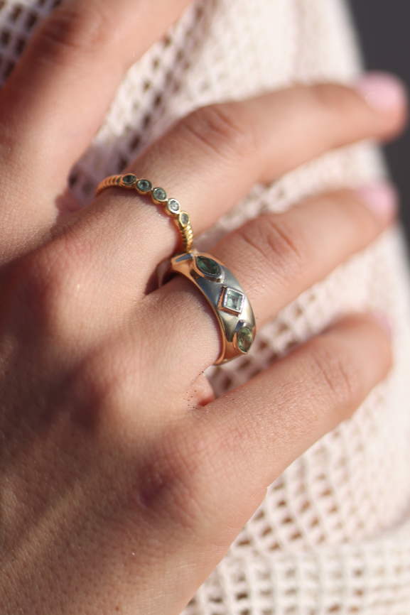 Coronet Apatite Gold Ring - Elegant Blue Gemstone Jewelry for Women | Perfect for Weddings, Anniversaries & Special Occasions
