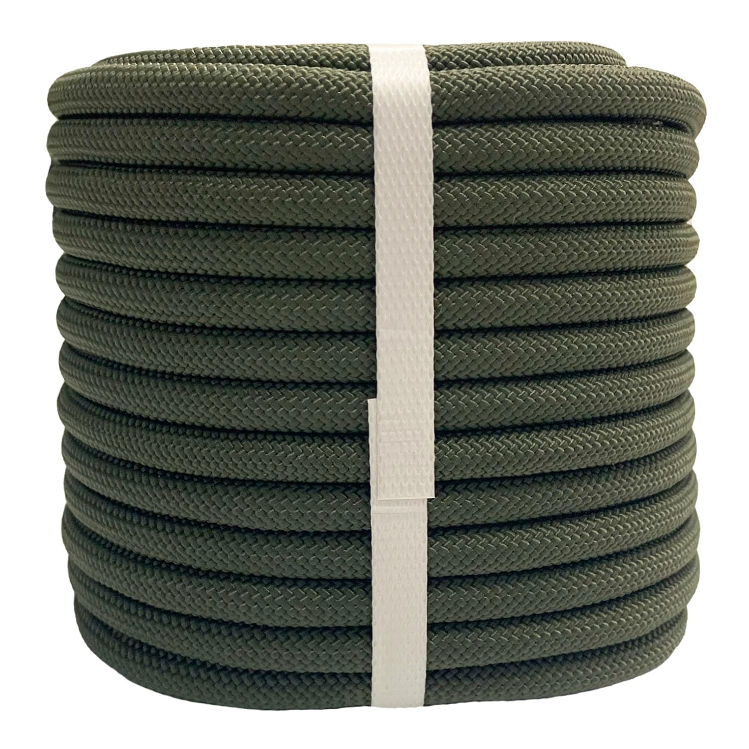 Premium Braided Polyester Arborist Rope - Heavy Duty Outdoor Climbing Rope for Rock Climbing, Hiking, Camping & Tree Swing - Army Green - Ideal for Adventure Sports, Survival Training & Backyard Activities
