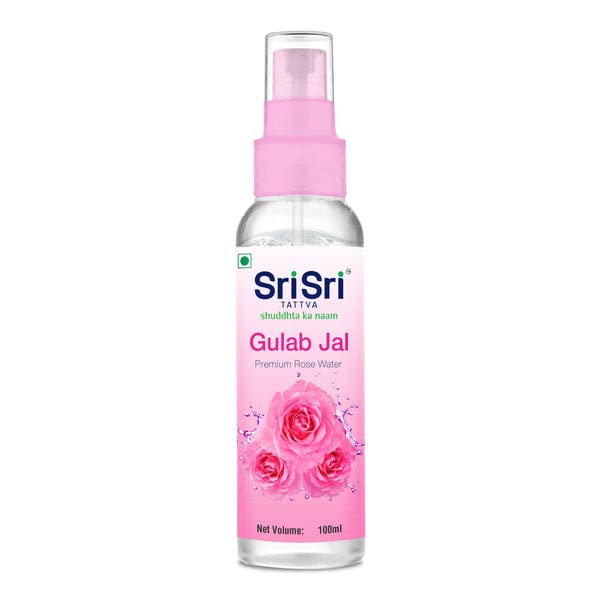 Pure Srisri Gulab Jal Rose Water 100ml (Pack of 5) - Natural Skin Care, Aromatherapy & Religious Ceremonies