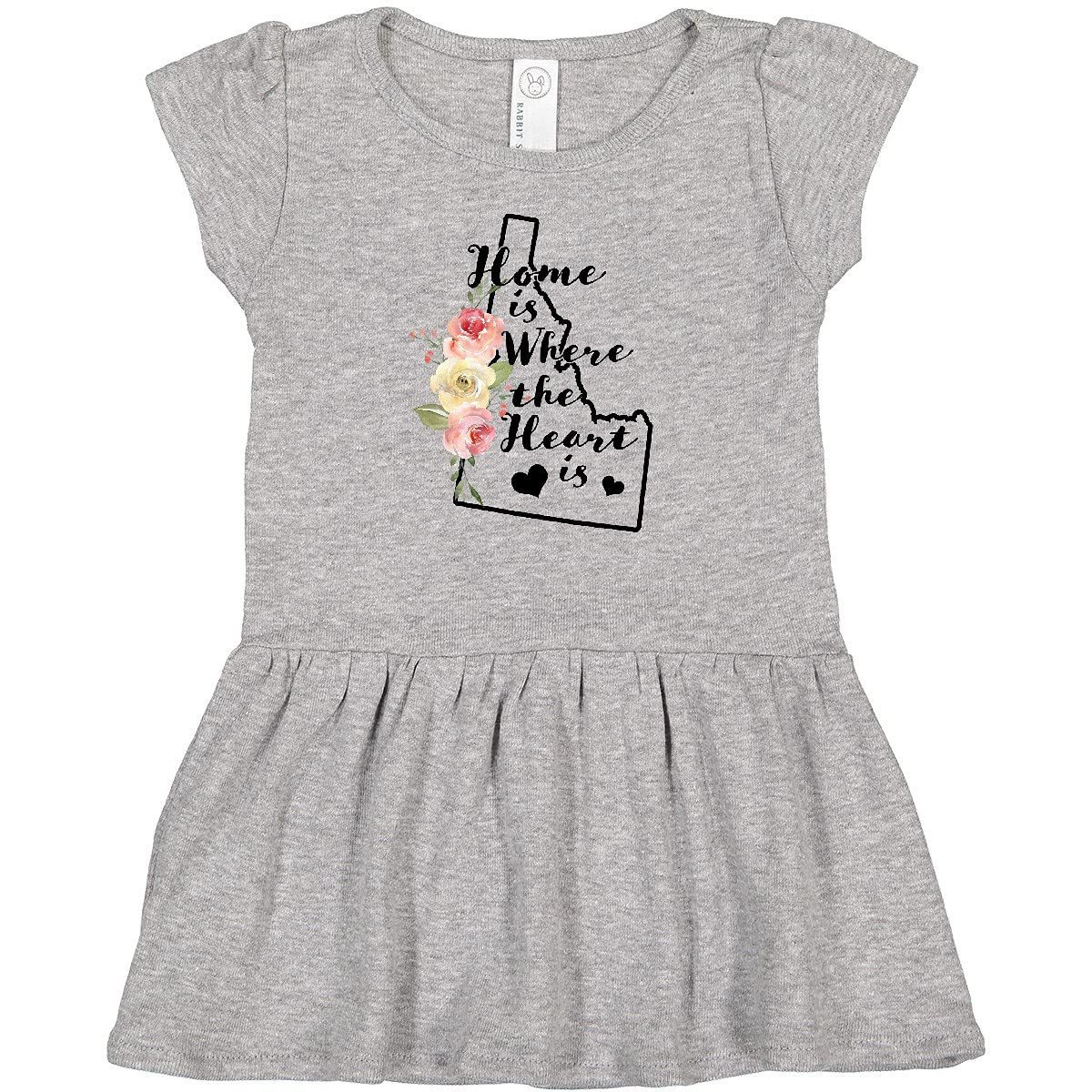 Inktastic Idaho Home is Where The Heart is Watercolor Floral Baby Girl Dress - Cute Outfit for Newborn Photo Shoots, Family Gatherings & Special Occasions