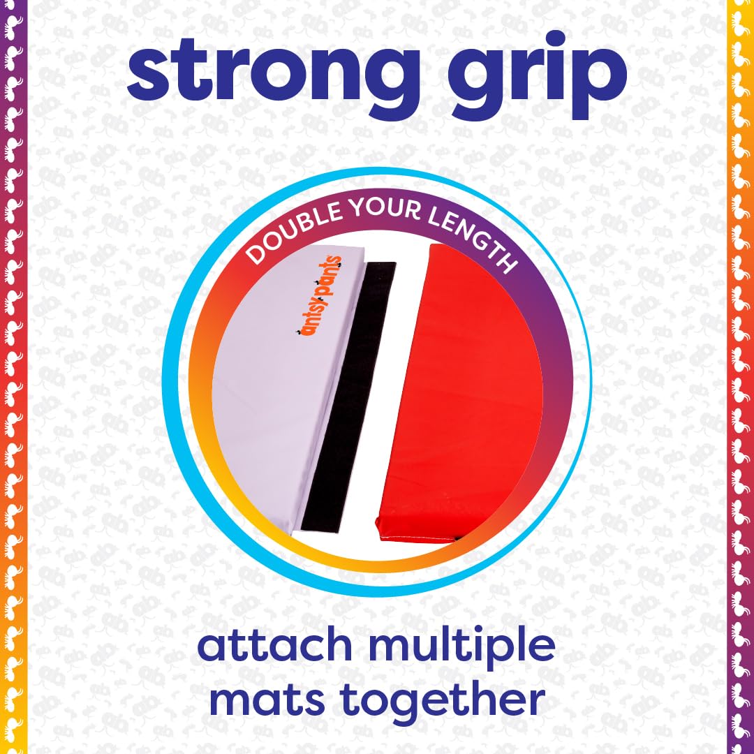 Foldable Gymnastics Mat for Kids - Thick Padded Tumbling Mat with Carrying Handle, Portable & Sturdy Exercise Mat for Home, School & Gym - Easy to Clean Play Mat for Tumbling, Yoga & Kids Activities