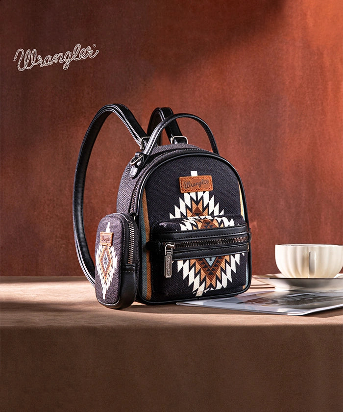 Wrangler Aztec Knitted Backpack - Stylish & Durable College Backpack for Women & Men - Perfect for School, Travel & Outdoor Adventures