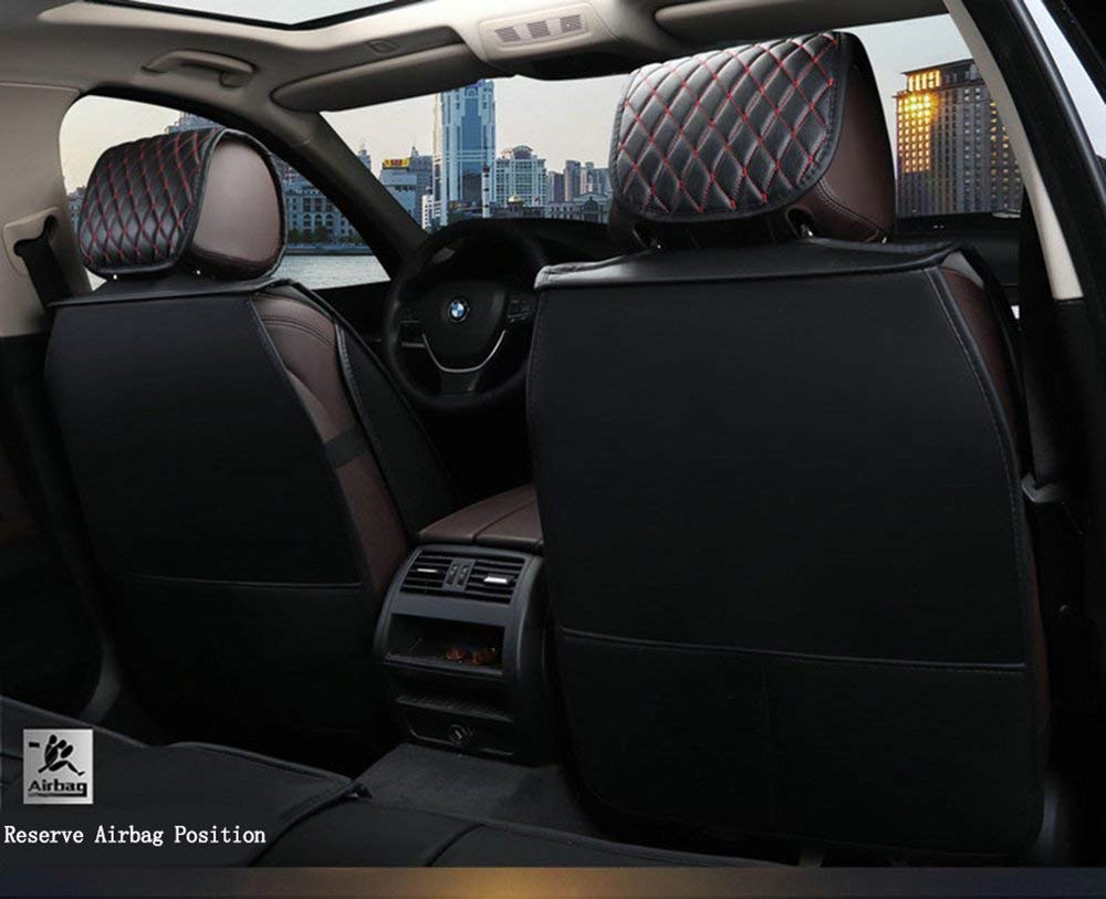 Premium Leatherette Car Seat Covers with Airbag Compatibility - Coffee Brown | Universal Fit for Cars, Trucks & SUVs | Comfort & Protection for Daily Commute, Road Trips & Family Travel