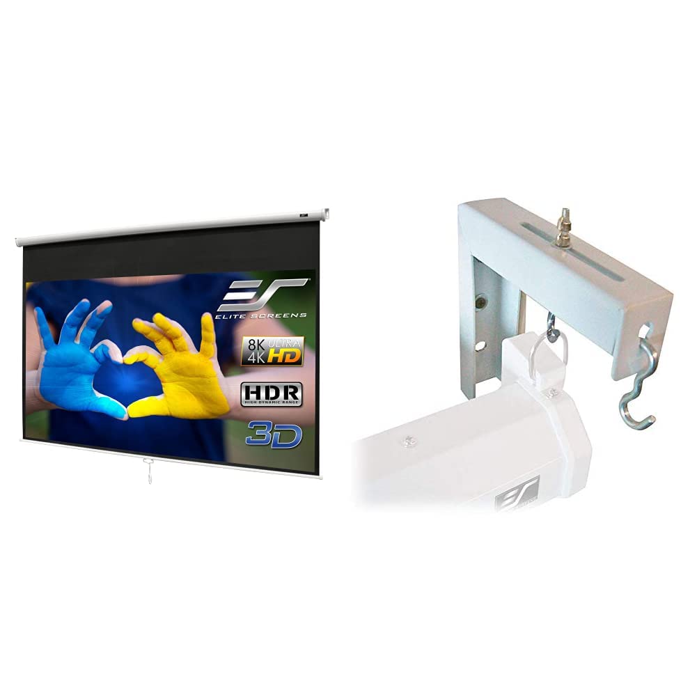 Elite Screens 150-Inch Manual Pull Down Projector Screen - 16:9 Aspect Ratio, White 6
