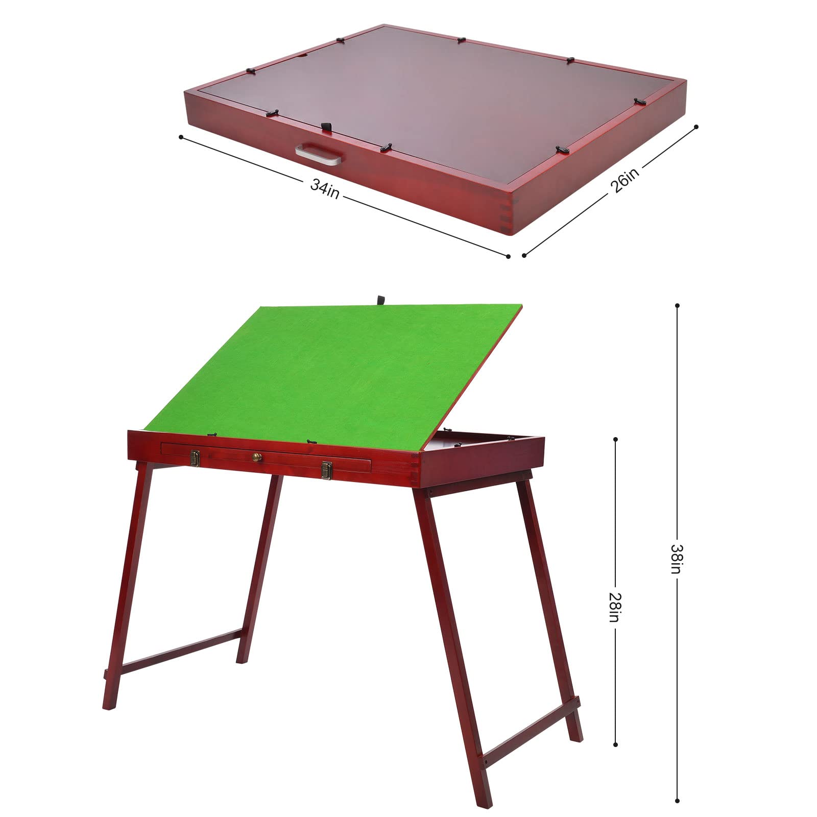 Premium Solid Wood Jigsaw Puzzle Table with Tilting Green Board & Storage Drawers - Foldable Puzzle Board for Adults, 1000 Piece Puzzles - Perfect for Game Nights, Gifts & Puzzle Enthusiasts - Ideal for Living Rooms, Home Offices & Family Gatherings