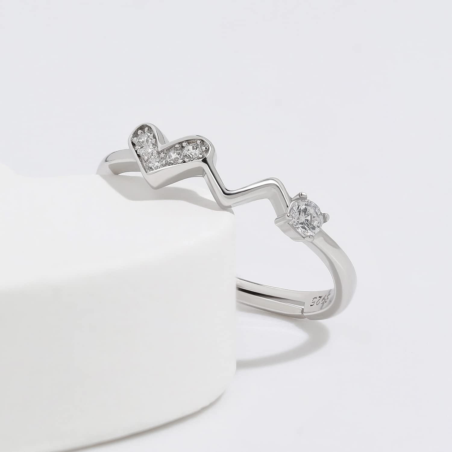 Meissa Silver Rings for Women - Adjustable Stackable Love Rings for Teen Girls, Cute Dainty Midi Rings | Perfect for Everyday Wear, Gifts, and Layering Jewelry