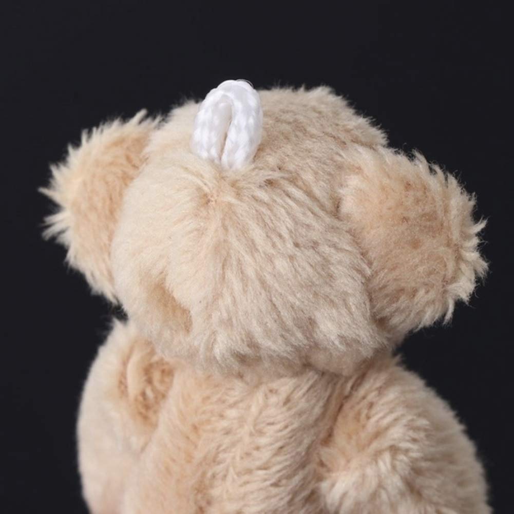 12Pcs 6CM Plush Small Jointed Teddy Bear Stuffed Animal Toys - Bulk Wedding Party Favors, Birthday Cake Decorations, DIY Accessories (White, Beige, Brown) - Perfect for Baby Showers, Bridal Decor, Gift Bags & Craft Projects