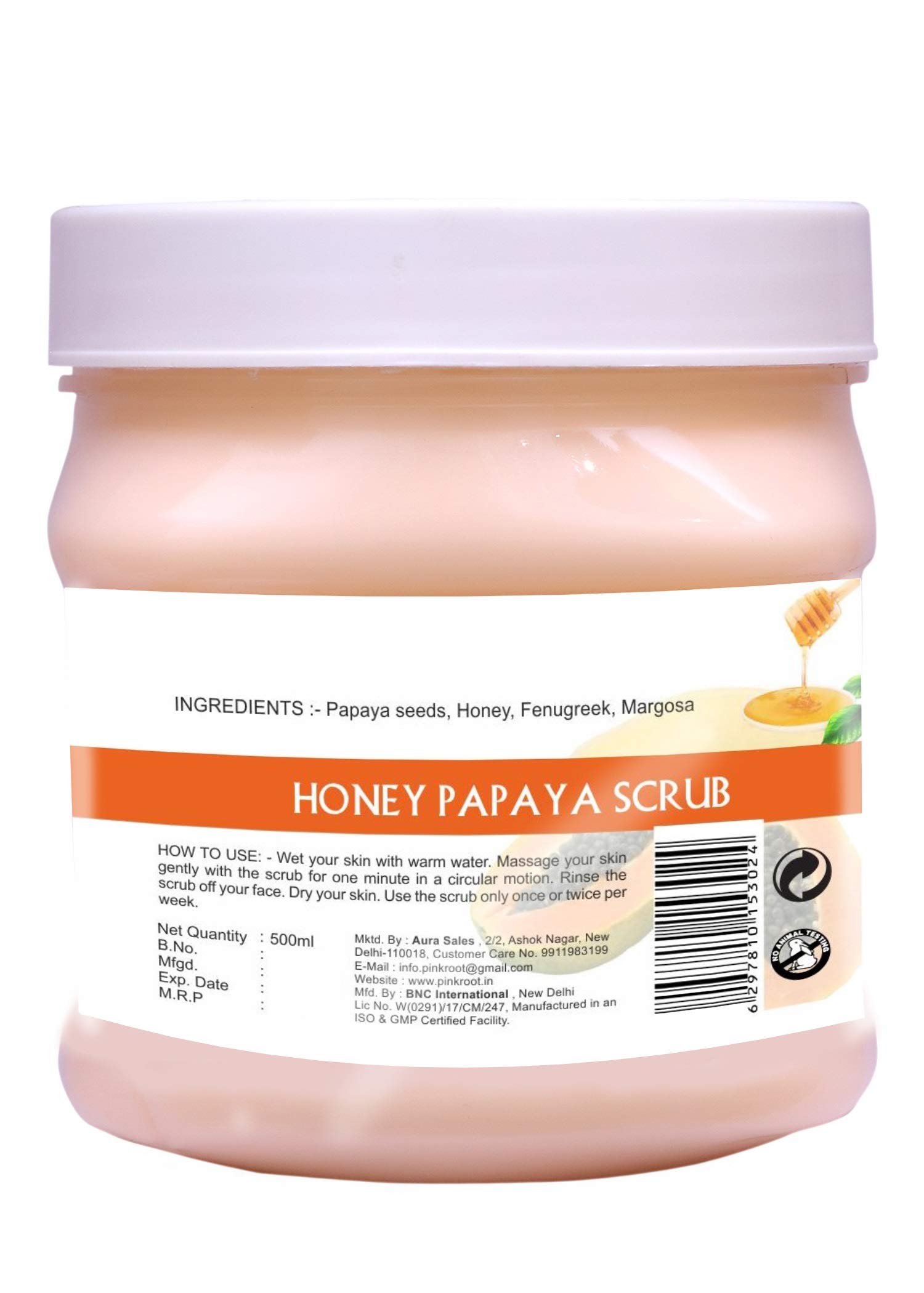 Organic Pink Root Cocoa Butter Cream & Honey Papaya Scrub Set - 500ml Each - Deep Moisturizing & Exfoliating for Dry Skin - Perfect for Body Care & Spa Treatment at Home