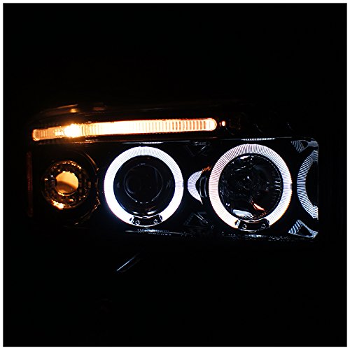 Spec-D Tuning 2LHP-RAM94-TM LED Halo Projector Headlights for Dodge Ram 1500/2500/3500 - Chrome Clear Lens - Upgrade Your Truck's Style & Night Visibility (Perfect for Off-Roading & Night Driving)