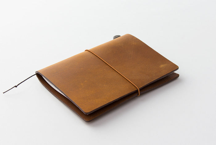 TRAVELER'S COMPANY TRAVELER'S Notebook Starter Kit - Passport Size in Camel Brown | Premium Travel Journal for Writing, Sketching & Memory Keeping | Perfect Gift for Travelers, Writers & Artists