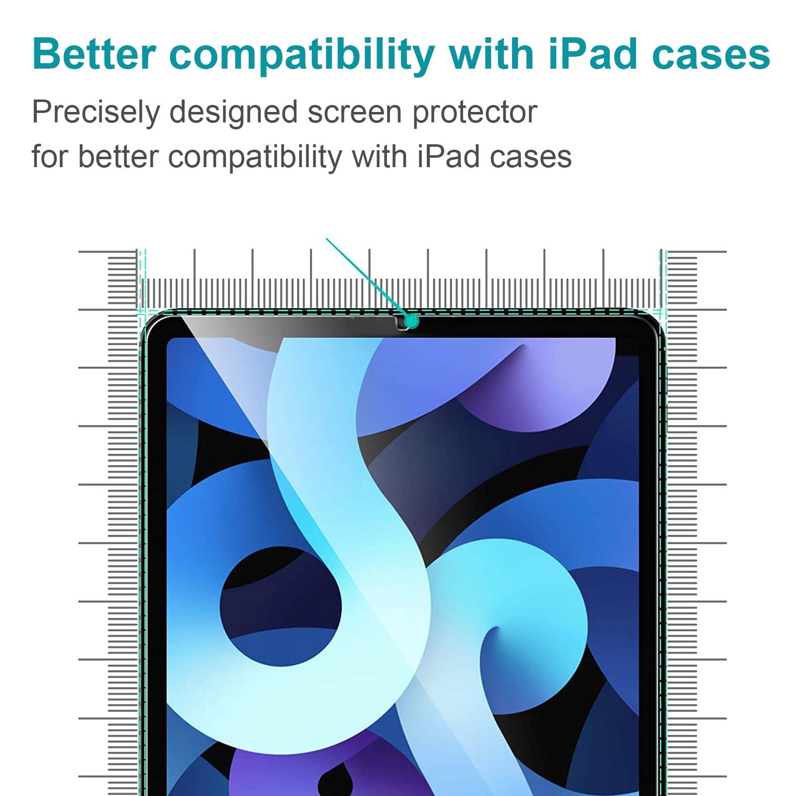 Coolpow iPad Air 4 Screen Protector 2-Pack - Tempered Glass for iPad Air 10.9