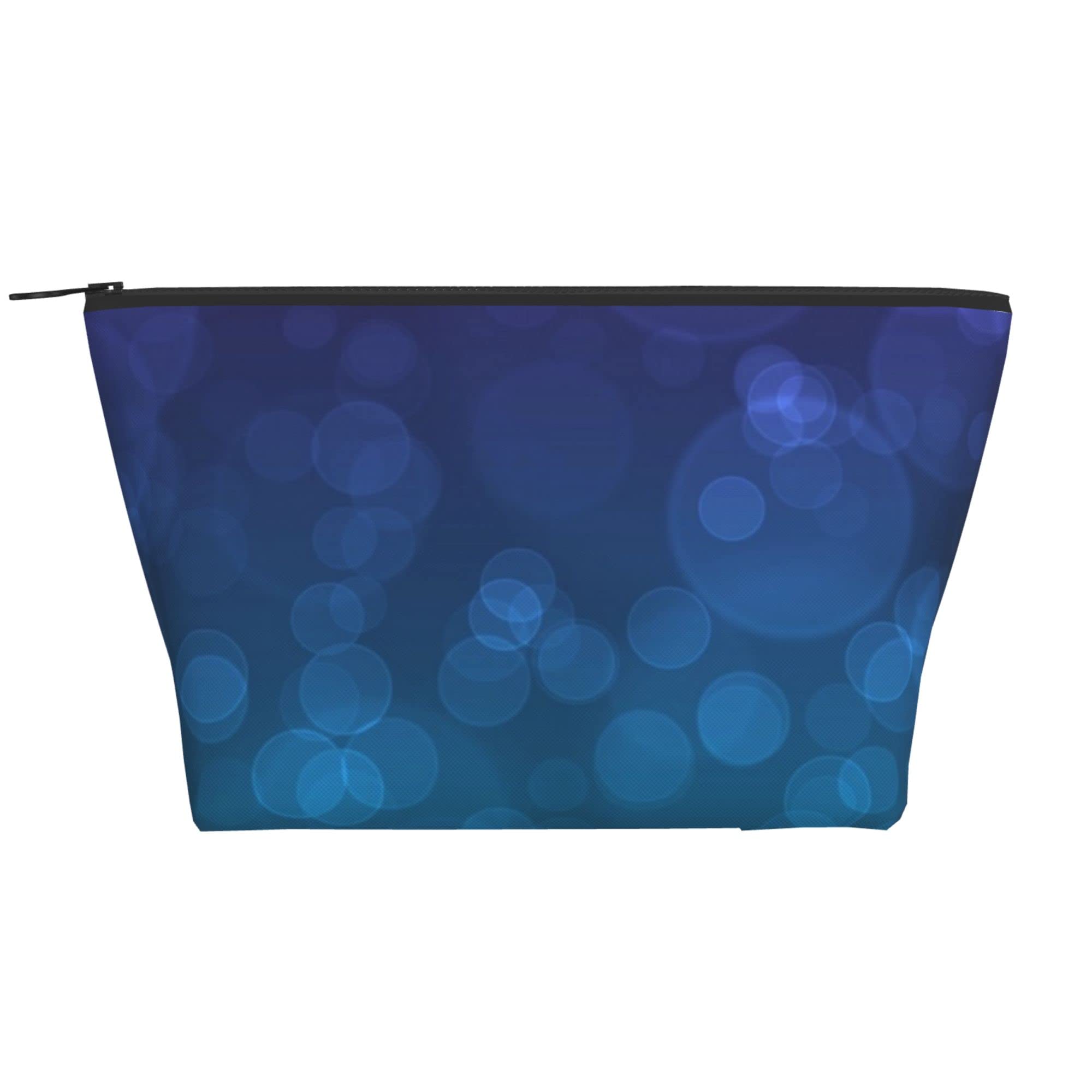Waterproof Purple & Blue Bubble Cosmetic Pouch for Women - Cute Zippered Makeup Bag for Travel, Office & School | Durable Portable Storage Case for Cosmetics, Coins & Essentials