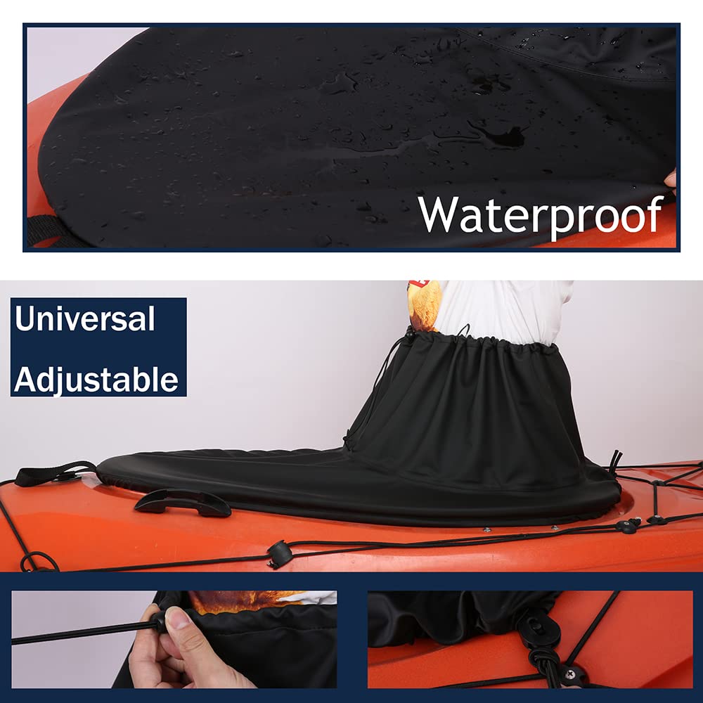 Waterproof Nylon Kayak Spray Skirt for Canoeing & Whitewater Rafting - Stay Dry in Rough Waters