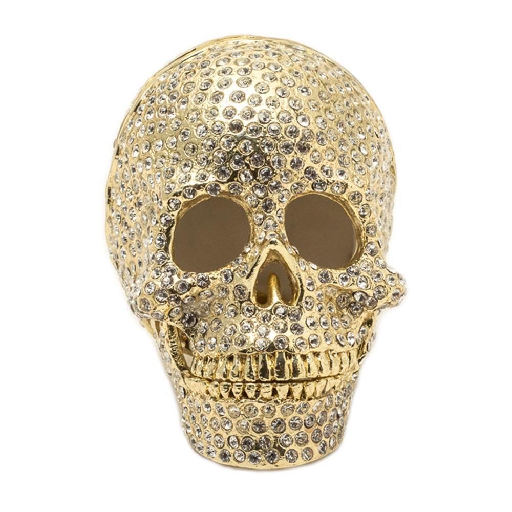 Gold Skull Crystal Keepsake Box with Swarovski - Gift & Home Decor