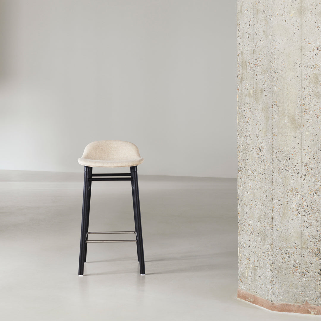 Modern Upholstered Counter Stool with Wooden Legs - Comfortable Bar Stool for Kitchen Island, Breakfast Nook & Home Decor