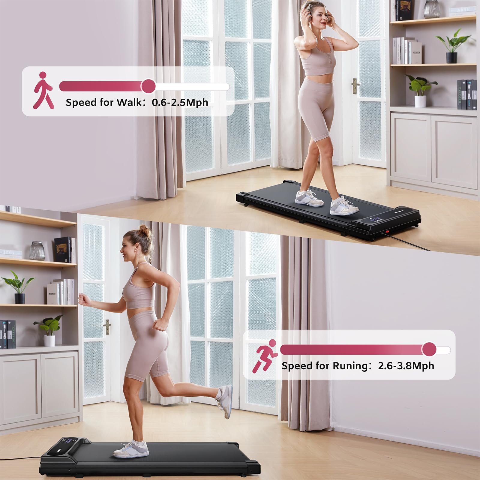 NeatWalk Under Desk Treadmill - Foldable Walking Pad for Home & Office Use | Portable Jogging & Running Machine for Small Spaces | Perfect for Workouts While Working or Watching TV