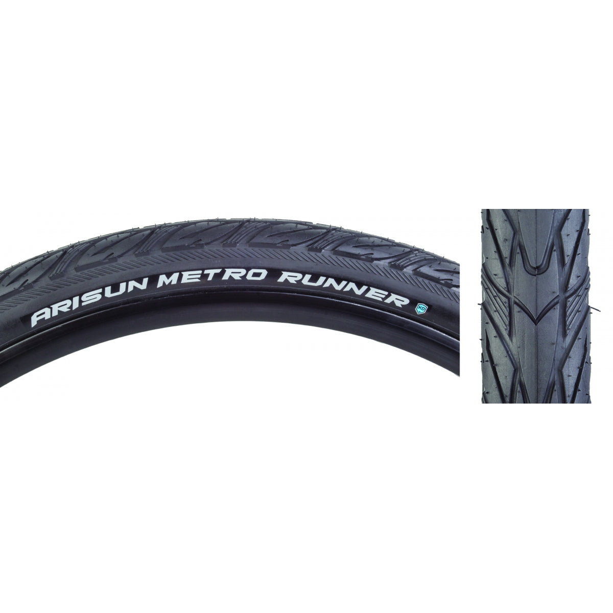 Arisun Metro Runner 27.5 x 1.75 Bike Tire - 75 TPI Clincher Wire Bead, Black/Black Reflective (T070225) - Perfect for Urban Commuting, Road Cycling & Hybrid Bikes