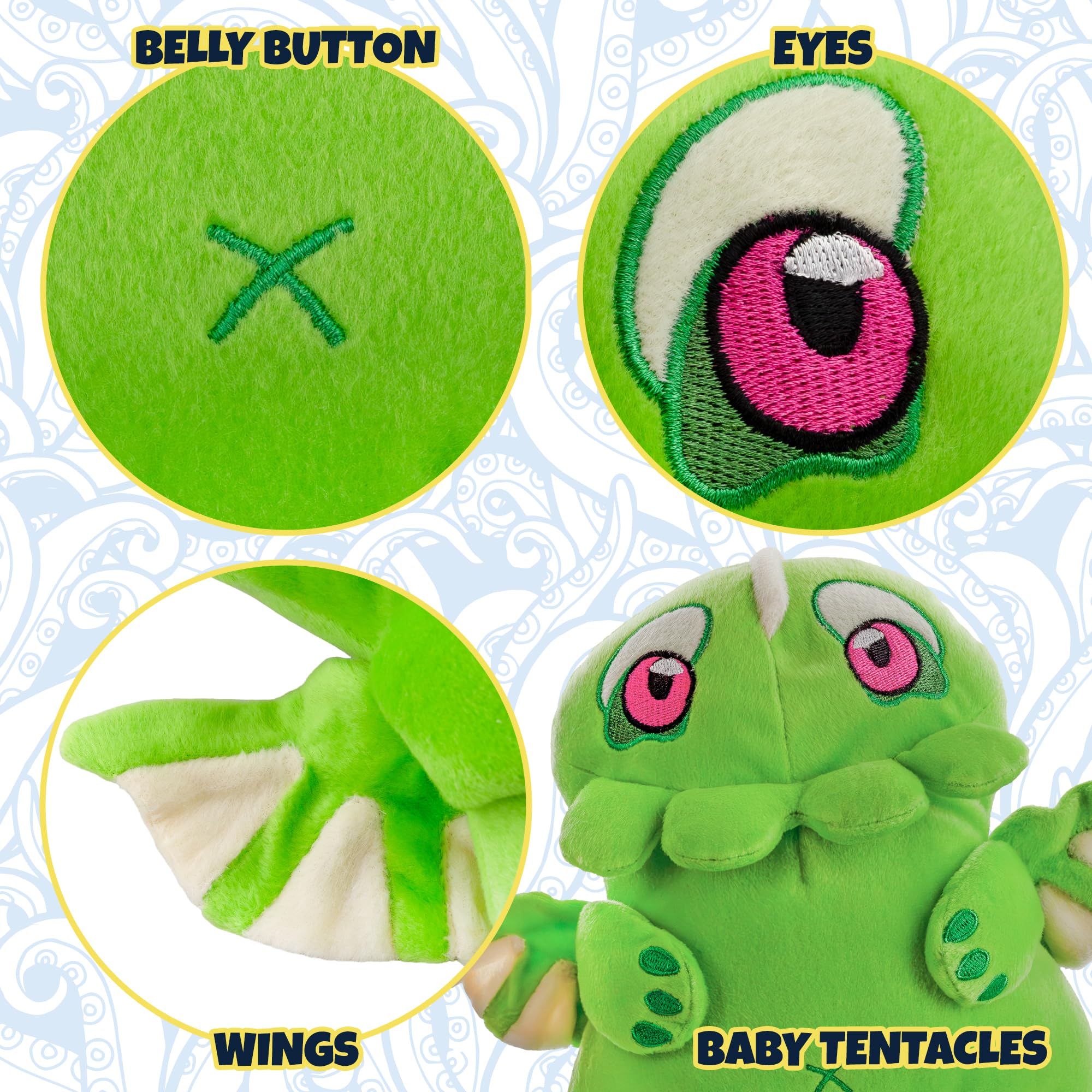11-inch Baby Cthulhu Plush Toy - Soft Stuffed Horror Creature Inspired by H.P. Lovecraft's Call of Cthulhu | Perfect for Collectors, Horror Fans & Unique Gift Ideas