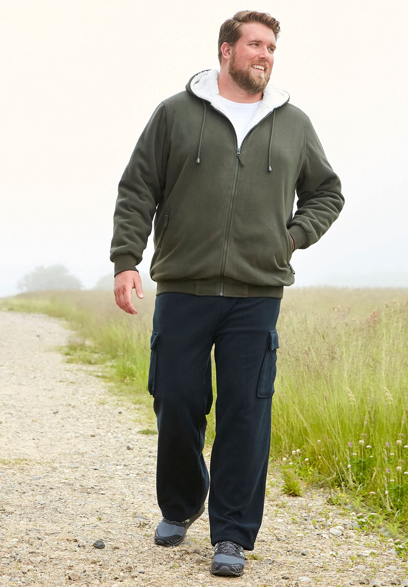 KingSize Men's Big & Tall Explorer Plush Fleece Hoodie - Soft Warm Winter Pullover for Outdoor Activities & Casual Wear