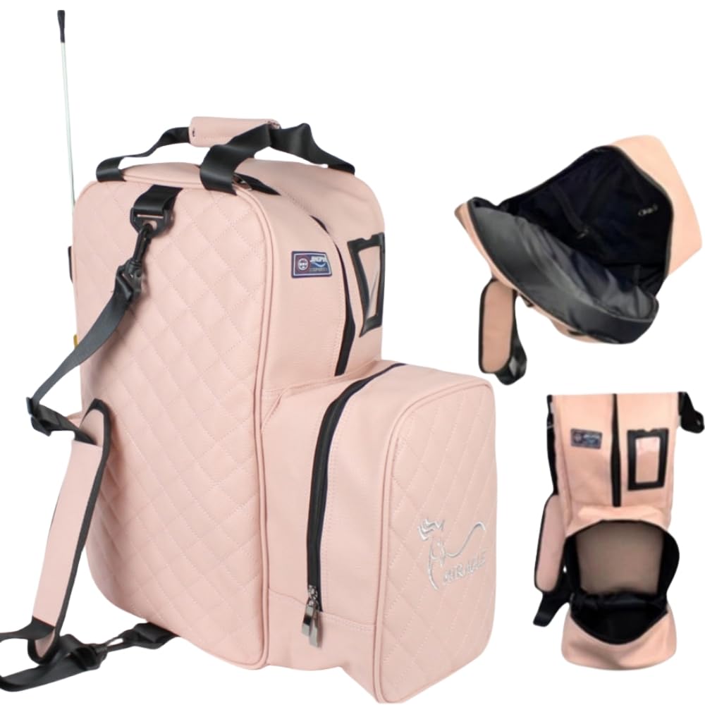 **Pink Equestrian Riding Bag for Kids & Youth - Horse Riding Helmet Holder, Boot Storage & English Equestrian Carry All Bag - Perfect for Horse Shows, Riding Lessons & Stable Organization**