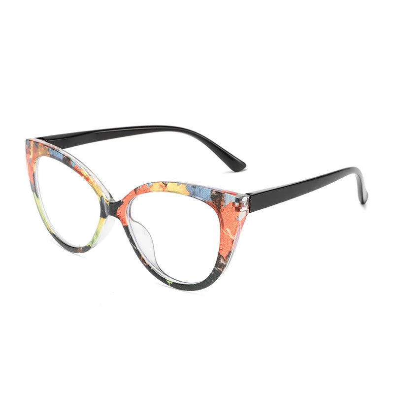 CCspace Women's Full Rim Cat Eye Titanium Reading Glasses R57566 - Lightweight & Durable Eyewear for Reading, Office Work & Fashion Accessories