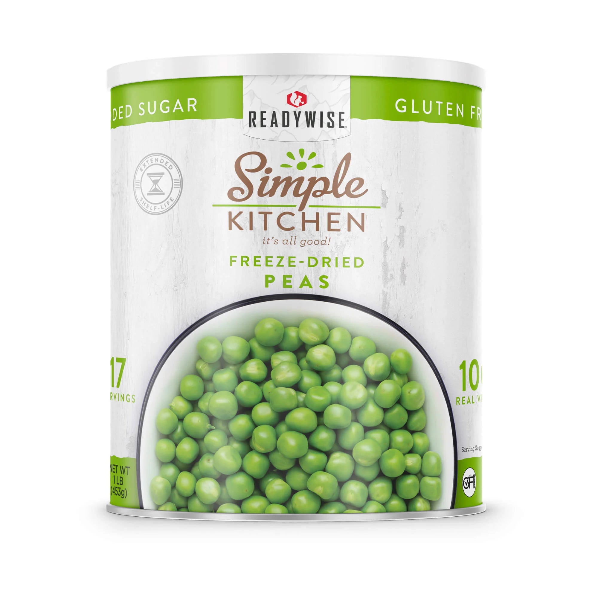 ReadyWise Simple Kitchen Freeze Dried Peas - 17 Servings Can | Emergency Food Storage, Camping & Survival Supplies | Long Shelf Life Pantry Essentials