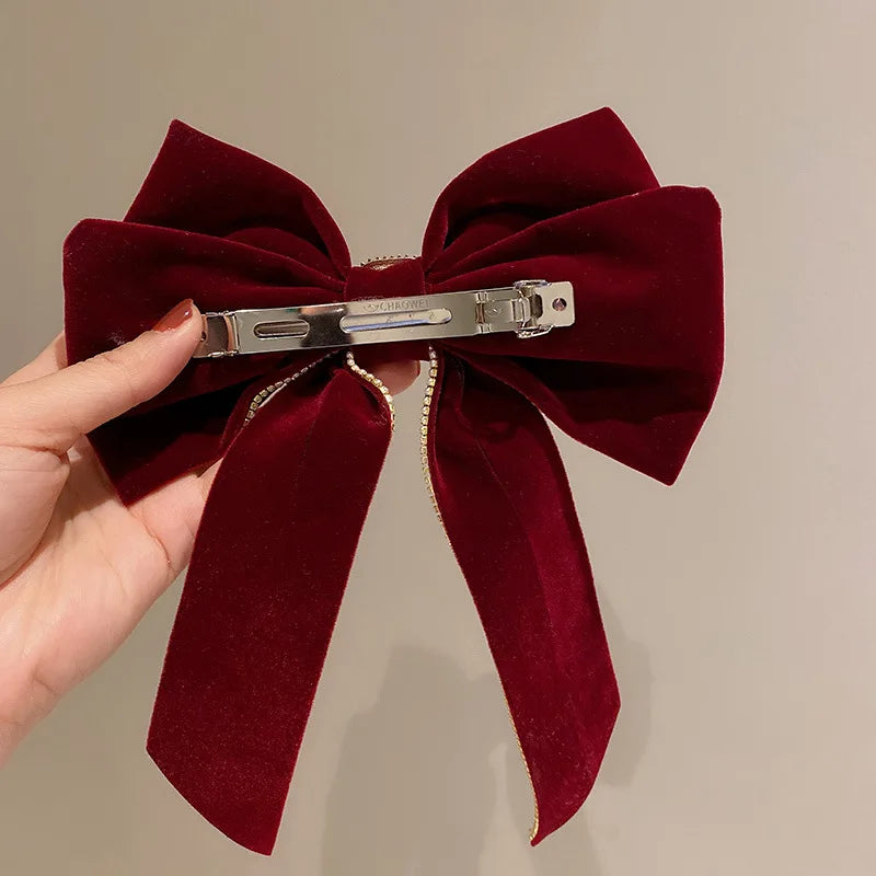 Elegant Velvet Inlaid Hair Clip for Women - Fashion Hair Accessories for Parties, Weddings & Daily Styling