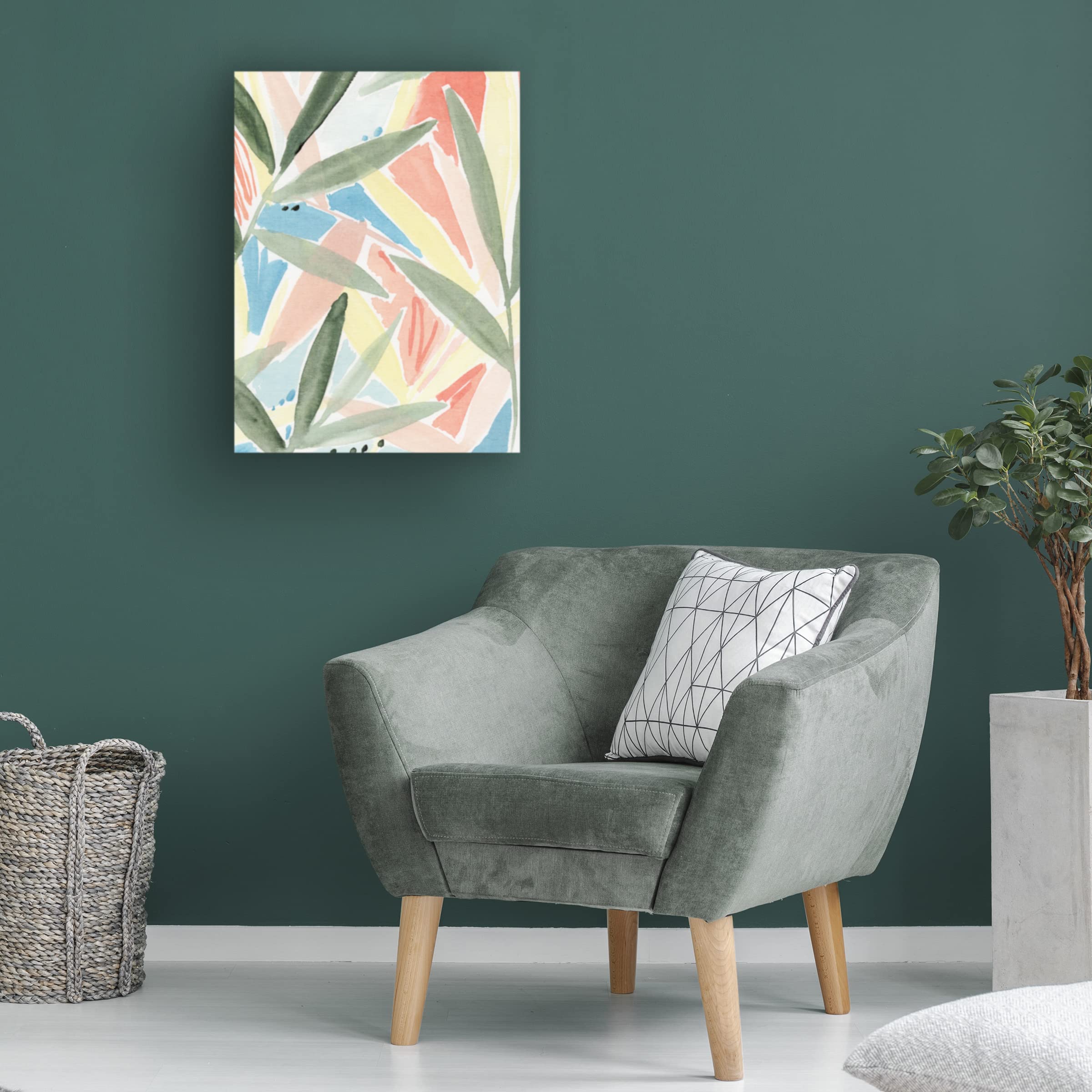 Annie Warren Tropical Impression IV Canvas Art Print - Vibrant Tropical Wall Decor for Living Room, Bedroom & Office - Handmade Fine Art Painting