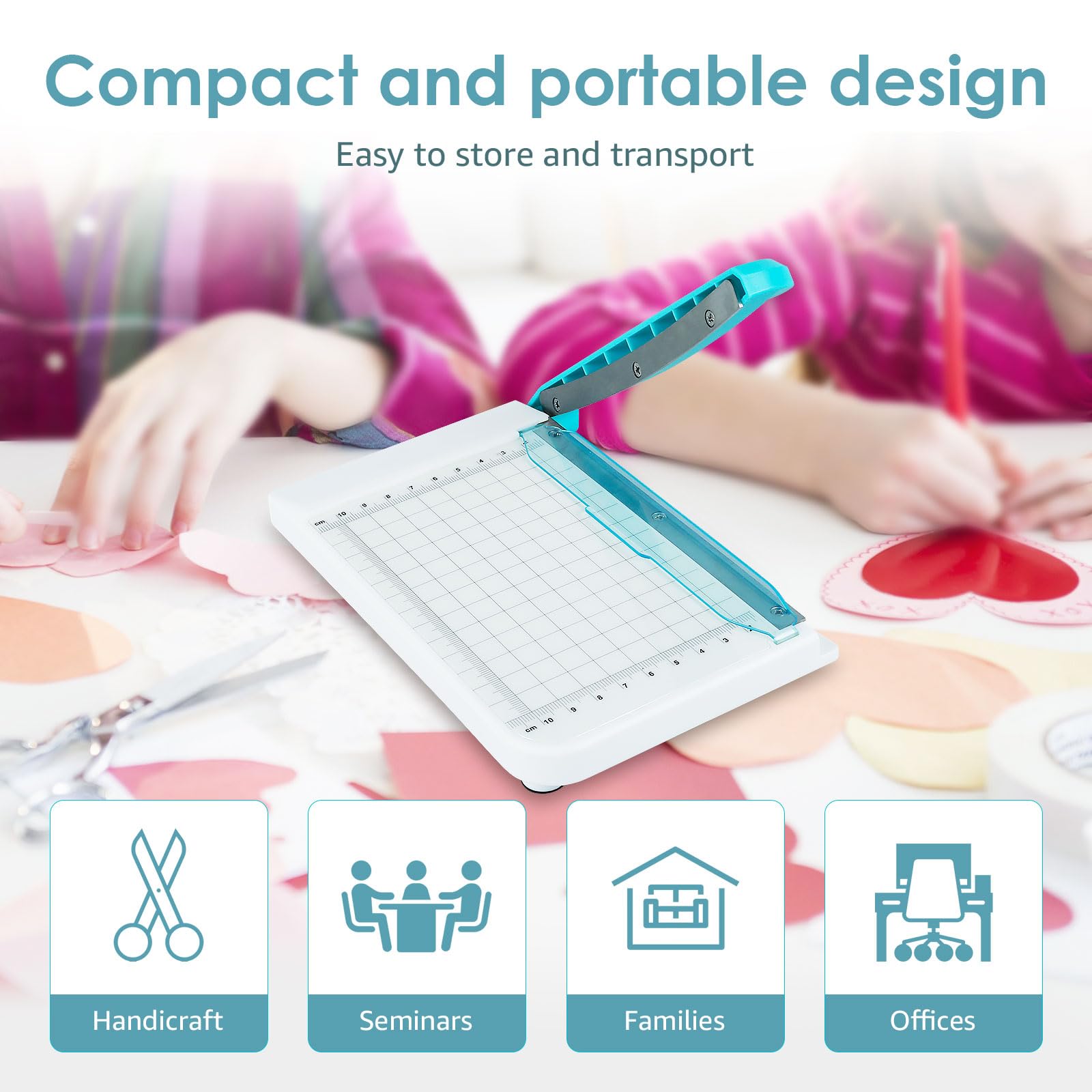6 Inch Guillotine Paper Cutter - Compact & Portable Non-Slip Paper Trimmer for Coupons, Craft Paper, Cards & Photos | Perfect for Office, School, Scrapbooking & DIY Projects