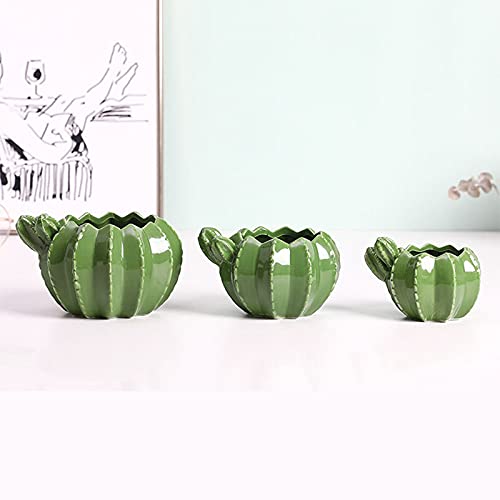 VALINK Ceramic Succulent Planter Pot with Drainage Hole - Cactus Shaped Flower Pot for Succulents & Cacti - Durable & Portable for Home, Office, Desk Decor - Perfect for Indoor Plants, Gifts & Small Space Gardening