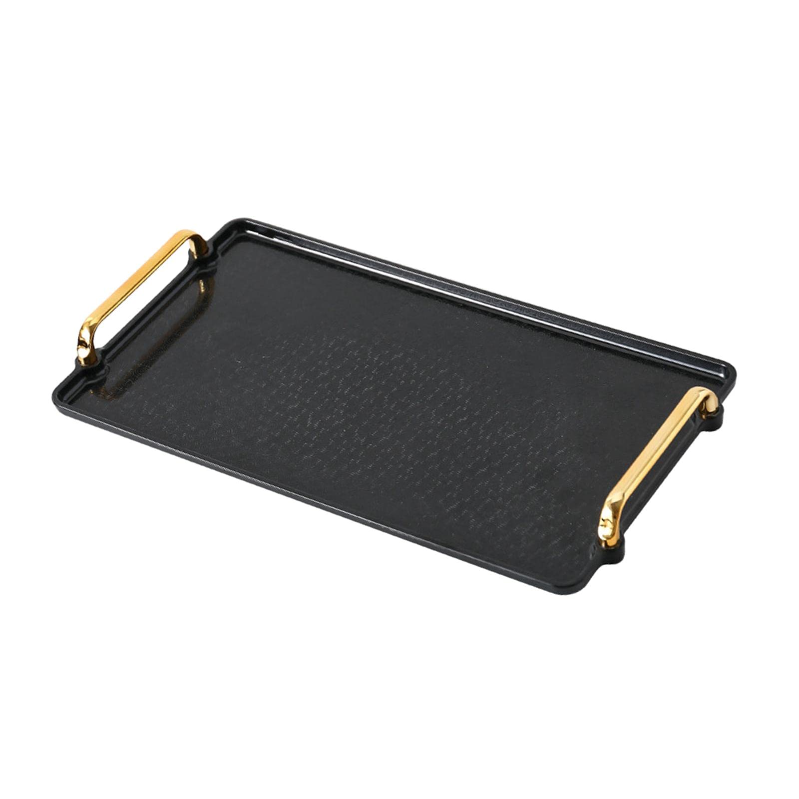 B Baosity Black Plastic Serving Tray - Rectangular Crumb Catcher for Biscuits, Snacks & Desserts | Multi-Purpose Tableware Plate for Food Storage, Jewelry Organization & Household Use | Perfect for Parties, Kitchen & Dining Room