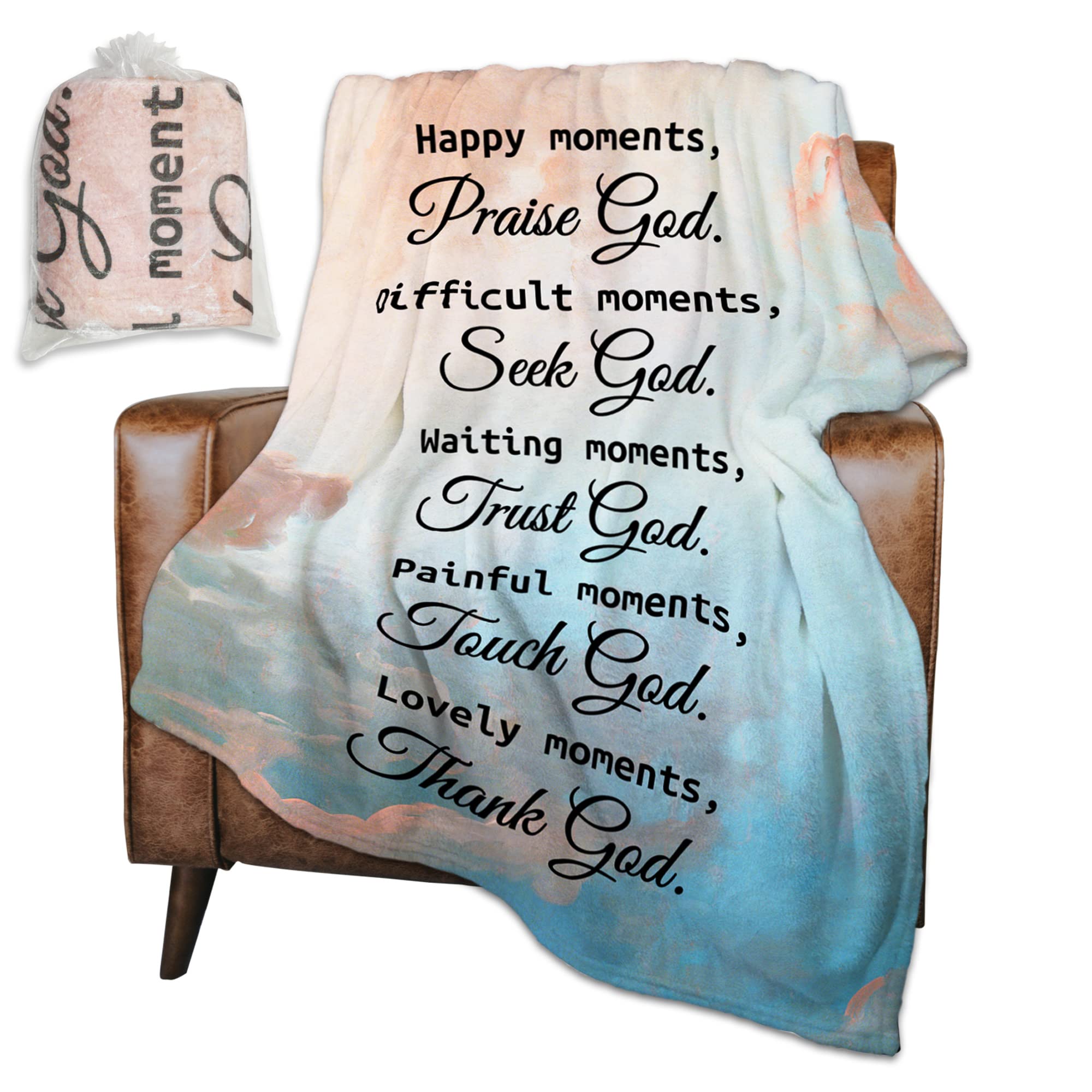Healing Prayer Blanket for Women & Men - 40x50 Inch Inspirational Christian Gift with Bible Verses - Soft Plush Throw for Couch, Bed & Prayer Time - Perfect Get Well Soon Gift for Recovery & Comfort